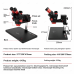 YCS 6558X Professional 3D Continuous Zoom Trinocular Stereo Microscope with 0.5X CTV Camera Lens & Adjustable LED Light for PCB and Mobile Repair
