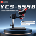 YCS 6558X Professional 3D Continuous Zoom Trinocular Stereo Microscope with 0.5X CTV Camera Lens & Adjustable LED Light for PCB and Mobile Repair