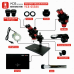 YCS 6558X Professional 3D Continuous Zoom Trinocular Stereo Microscope with 0.5X CTV Camera Lens & Adjustable LED Light for PCB and Mobile Repair