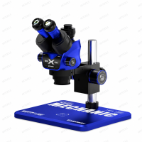 Mechanic 6558X Elite Trinocular Stereo Microscope (Blue) with LED Ring Light